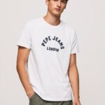 blanco playera con logo estampado Pepe Jeans 06X4982 hombres