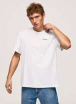 blanco playera con logo estampado Pepe Jeans 06X4997 hombres
