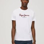blanco playera con logo estampado Pepe Jeans 06X4998 hombres