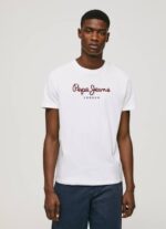 blanco playera con logo estampado Pepe Jeans 06X4998 hombres