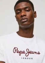 blanco playera con logo estampado Pepe Jeans 06X4998 hombres - Imagen 3