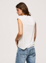 blanco playera con mangas sisas y logo Pepe Jeans 06X4418 mujer - Imagen 5