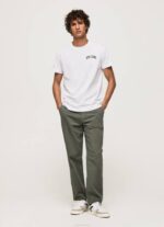 blanco playera de algodón de alta densidad con logo Pepe Jeans 06X4919 hombres - Imagen 2