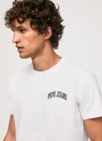 blanco playera de algodón de alta densidad con logo Pepe Jeans 06X4919 hombres - Imagen 3