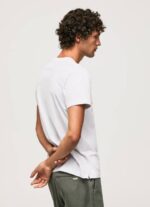 blanco playera de algodón de alta densidad con logo Pepe Jeans 06X4919 hombres - Imagen 4