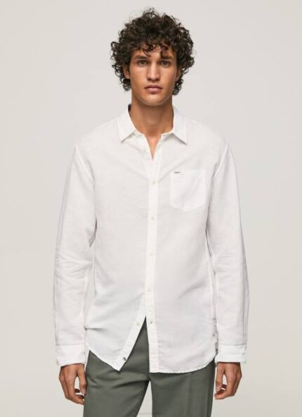 blanco playera de manga larga parker Pepe Jeans 06X41073 hombres