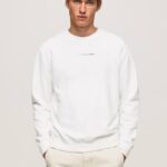 blanco sudadera con logo estampado Pepe Jeans 06X4897 hombres