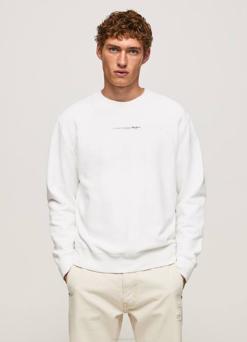 blanco_sudadera_con_logo_estampado_pepe_jeans_06x4897_hombres.jpg blanco sudadera con logo estampado Pepe Jeans 06X4897 hombres - Imagen 1
