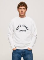 blanco sudadera con logo estampado Pepe Jeans 06X4901 hombres