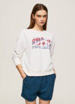blanco sudadera de felpa con logo 1973 Pepe Jeans 06X4280 mujer - Imagen 2