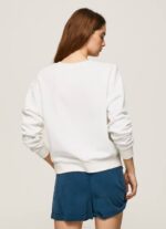 blanco sudadera de felpa con logo 1973 Pepe Jeans 06X4280 mujer - Imagen 5