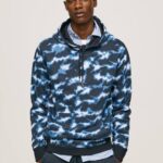 blanco suéter con estampado de camuflaje Pepe Jeans 06X4879 hombres