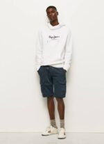 blanco suéter con logo de alta densidad Pepe Jeans 06X4903 hombres