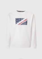 blanco suéter con logo de bandera Pepe Jeans 06X4899 hombres - Imagen 5