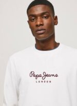 blanco suéter con logo estampado Pepe Jeans 06X4880 hombres - Imagen 3