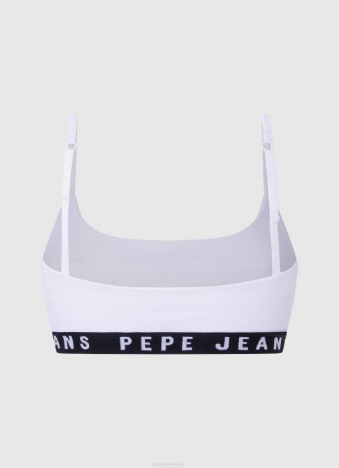 blanco sujetador deportivo de algodón Pepe Jeans 06X4536 mujer - Imagen 2