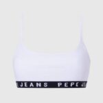 blanco sujetador deportivo de algodón Pepe Jeans 06X4536 mujer