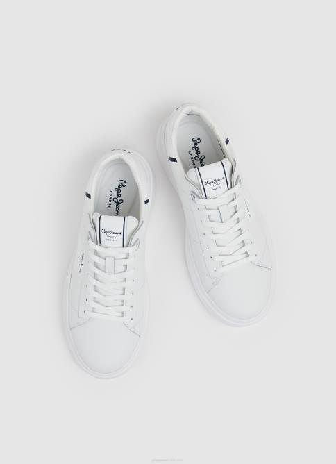 blanco tenis Eaton con parte de cuero Pepe Jeans 06X41208 hombres - Imagen 3