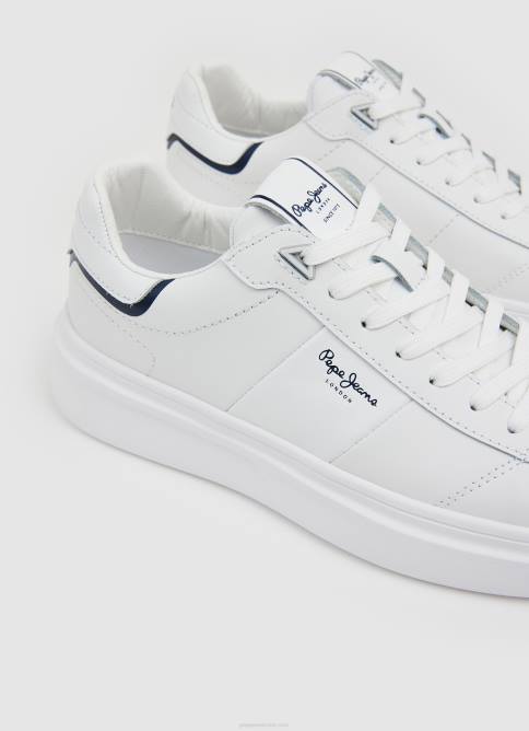 blanco tenis Eaton con parte de cuero Pepe Jeans 06X41208 hombres - Imagen 5