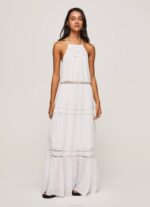 blanco vestido con detalles bordados Pepe Jeans 06X4219 mujer - Imagen 2