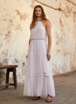 blanco vestido con detalles bordados Pepe Jeans 06X4219 mujer