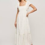 blanco vestido de perialgodón Pepe Jeans 06X4217 mujer