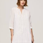 blanco vestido patris con detalles calados Pepe Jeans 06X4148 mujer