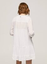 blanco vestido patris con detalles calados Pepe Jeans 06X4148 mujer - Imagen 4