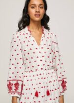 blanco vestido popular bordado Pepe Jeans 06X4149 mujer - Imagen 3