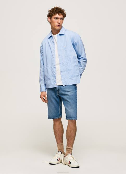 blanqueador azul camisa de corte recto lambert fil a fil Pepe Jeans 06X41030 hombres - Imagen 2
