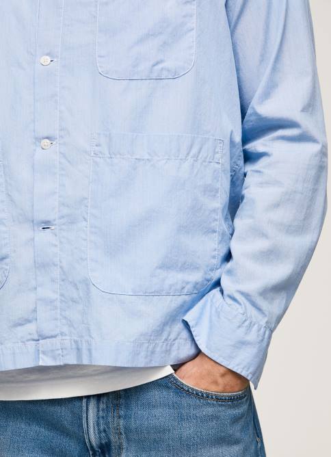 blanqueador azul camisa de corte recto lambert fil a fil Pepe Jeans 06X41030 hombres - Imagen 5