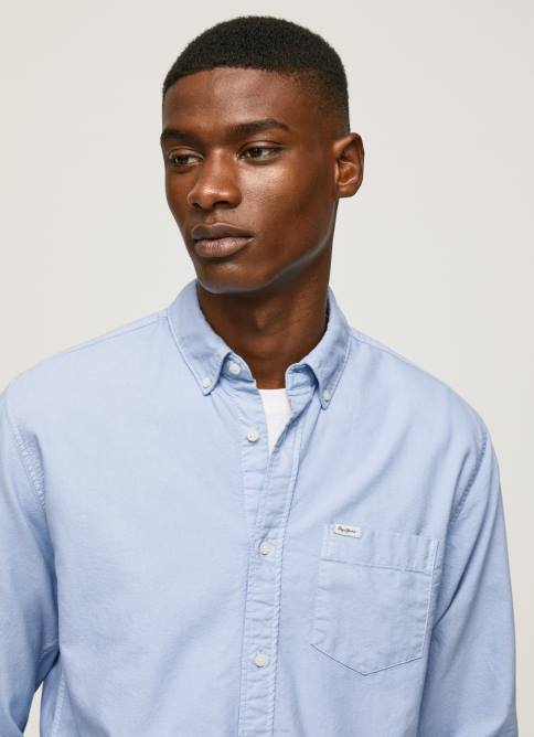 blanqueador azul camisa oxford de corte regular fabio Pepe Jeans 06X41027 hombres - Imagen 3