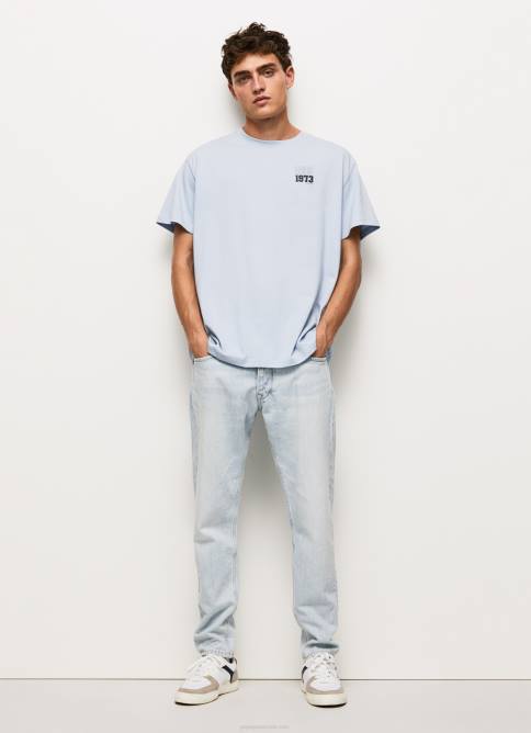 blanqueador azul playera con logo 1973 Pepe Jeans 06X4924 hombres - Imagen 2