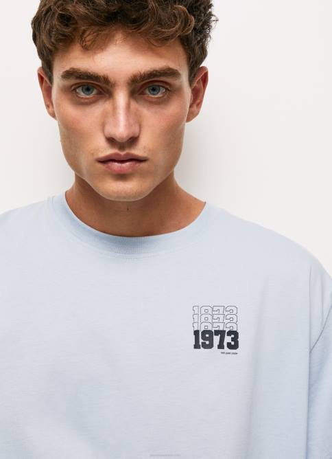 blanqueador azul playera con logo 1973 Pepe Jeans 06X4924 hombres - Imagen 3