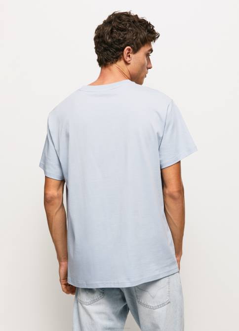 blanqueador azul playera con logo 1973 Pepe Jeans 06X4924 hombres - Imagen 4
