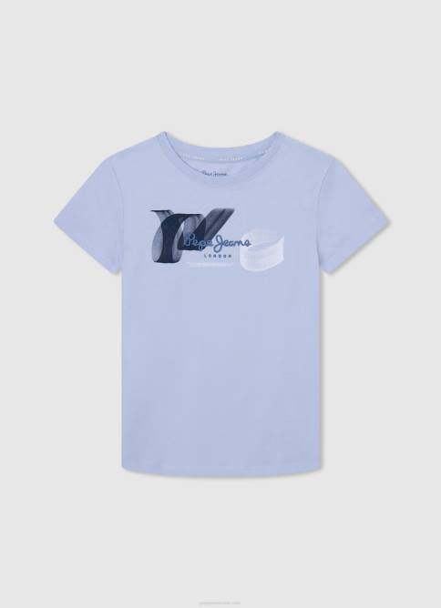 blanqueador azul playera con logo estampado Pepe Jeans 06X41632 chico - Imagen 1