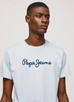 blanqueador azul playera con logo estampado Pepe Jeans 06X4933 hombres - Imagen 3