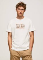 blanquecino camiseta con estampado de foto Pepe Jeans 06X4988 hombres