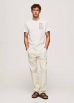 blanquecino camiseta con estampado de foto Pepe Jeans 06X4990 hombres