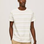 blanquecino camiseta con estampado de rayas Pepe Jeans 06X4994 hombres