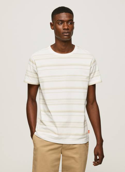 blanquecino_camiseta_con_estampado_de_rayas_pepe_jeans_06x4994_hombres.jpg blanquecino camiseta con estampado de rayas Pepe Jeans 06X4994 hombres - Imagen 1