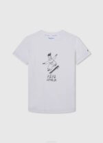 blanquecino camiseta con estampado gráfico Pepe Jeans 06X41653 chico