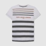 blanquecino playera con estampado de rayas Pepe Jeans 06X41645 chico
