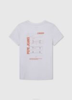 blanquecino playera con logo estampado Pepe Jeans 06X41620 chico - Imagen 2