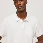 blanquecino polo de algodón de lino Pepe Jeans 06X41089 hombres
