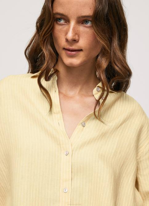 brillar camisa regular fit con estampado de rayas Pepe Jeans 06X4347 mujer - Imagen 3