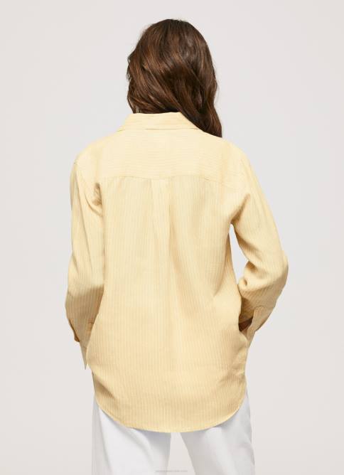 brillar camisa regular fit con estampado de rayas Pepe Jeans 06X4347 mujer - Imagen 4