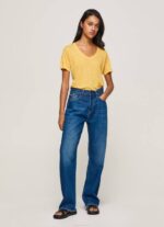 brillar camiseta de lino con cuello de pico Pepe Jeans 06X4453 mujer - Imagen 2