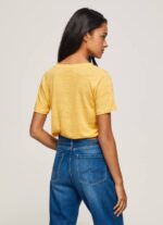 brillar camiseta de lino con cuello de pico Pepe Jeans 06X4453 mujer - Imagen 4