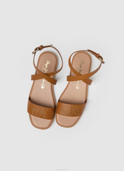 broncearse sandalias planas Irma Log de piel Pepe Jeans 06X4660 mujer - Imagen 2